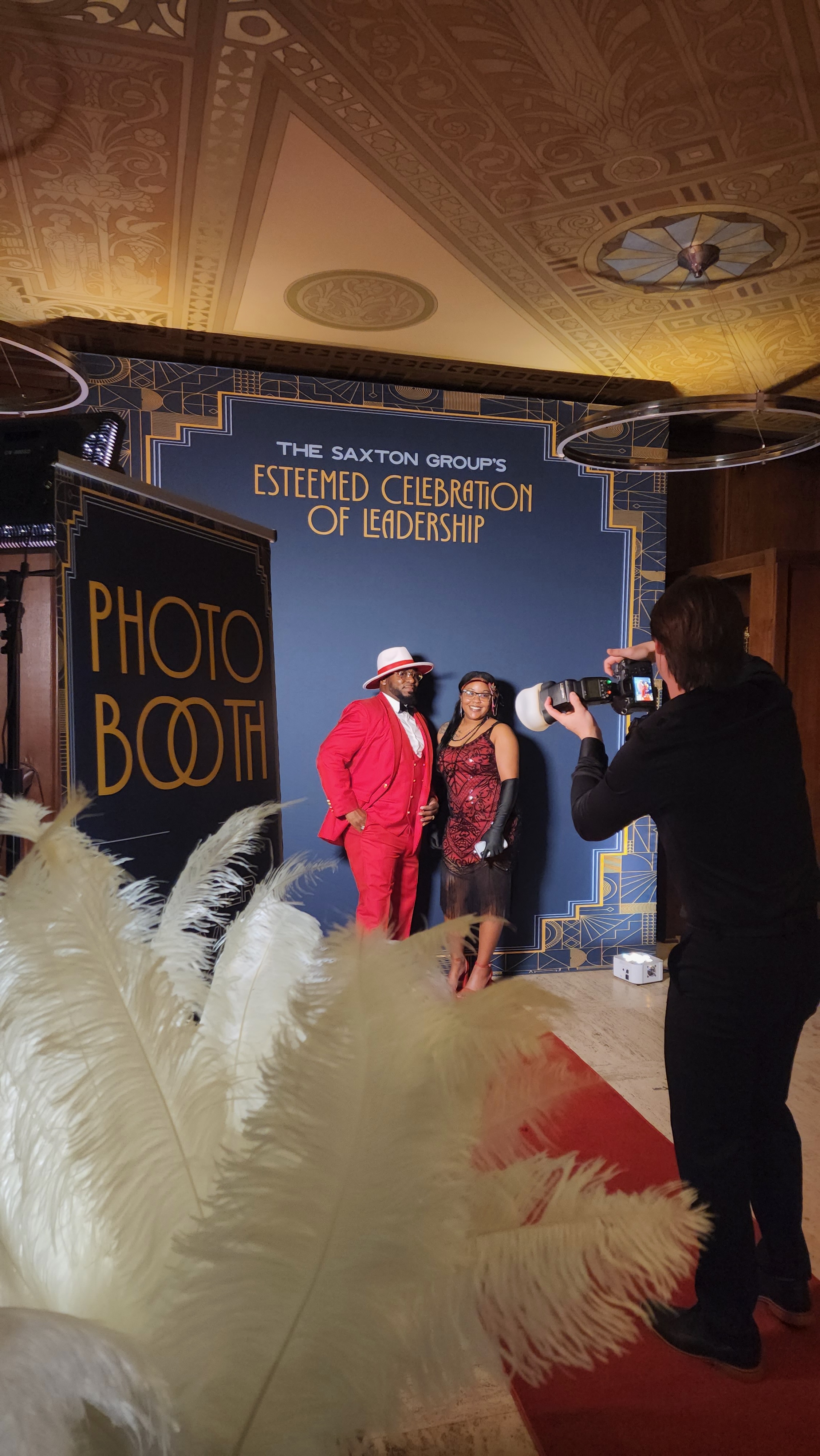 Red carpet photo booth at National Vault OKC