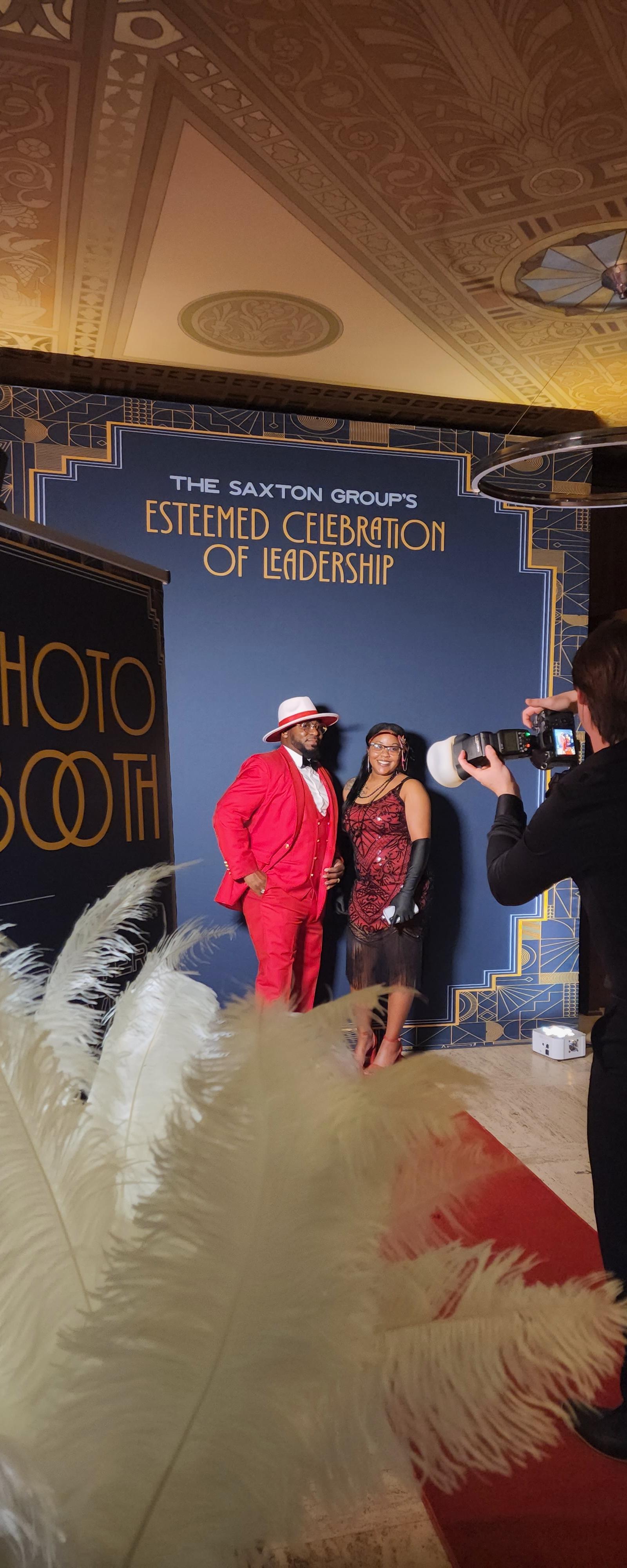 Red carpet photo booth at National Vault OKC